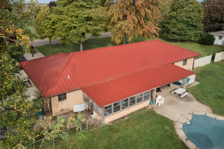 Standing seam red roof