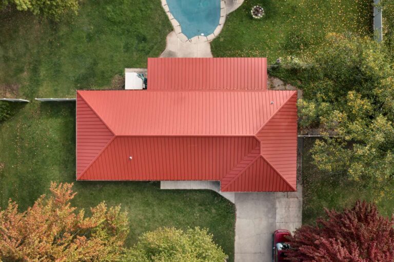 Standing seam red roof